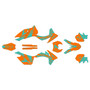 250EXC-F 350EXC-F 450EXC-F &  500EXC-F graphics kit 2012-2013 bolt series teal-shift
