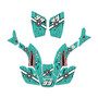 honda trx300maier graphics kit 1993-2006 predator series teal