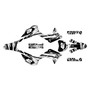 honda crf250f graphics kit 2019-2025 whiplash series white