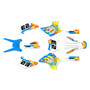 kawasaki kdx220 graphics kit 1995-2008 throwback series cyan