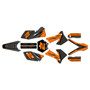 ktm 250xcw graphics kit 2005-2007 razor series orange-shift