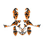 polaris outlaw500 graphics kit 2002-2007 flame series orange-shift