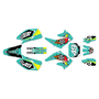 honda cr250 graphics kit 2002-2003 pecker series teal