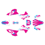 honda cr125 graphics kit 2020 evader series magenta