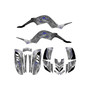 yamaha raptor660 graphics kit 2001-2005 cyberware series blue
