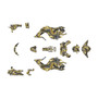 honda grom graphics kit 2017-2020 snagged series gold