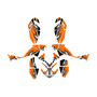 polaris outlaw500 graphics kit 2006-2008 shred series orange