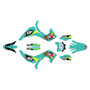 kawasaki kx250x graphics kit 2025-2026 pecker series teal