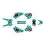 honda xr250 graphics kit 1996-2004 predator series teal