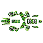 kawasaki kx500 graphics kit 1989-1998 invasion series green