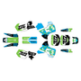 kawasaki kx500 graphics kit 1989-1998 rail series blue