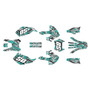 kawasaki klx300 graphics kit 1997-2008 snagged series teal
