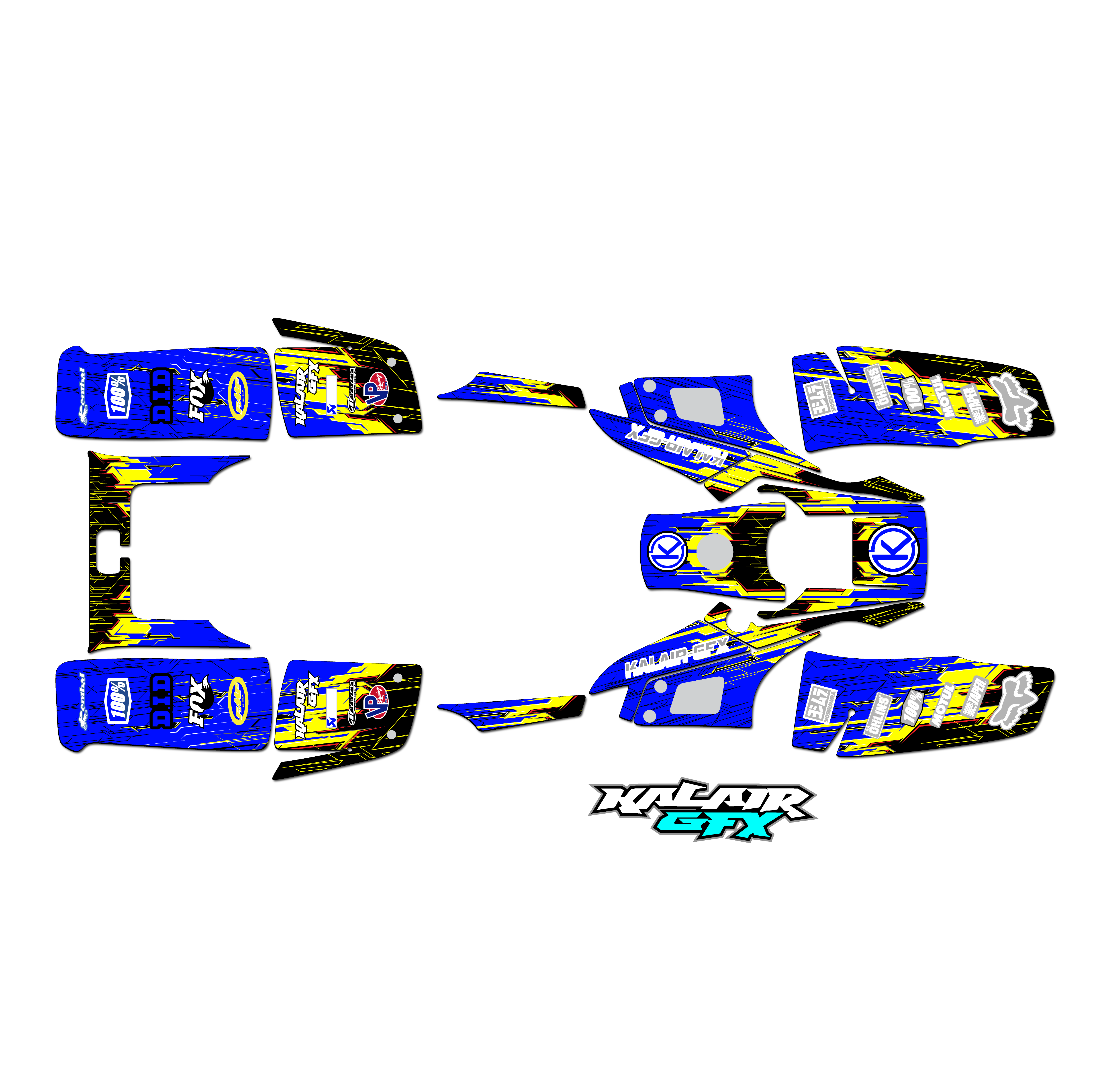 Graphics Kit for Yamaha WARRIOR 350 (All years) Fracture Series