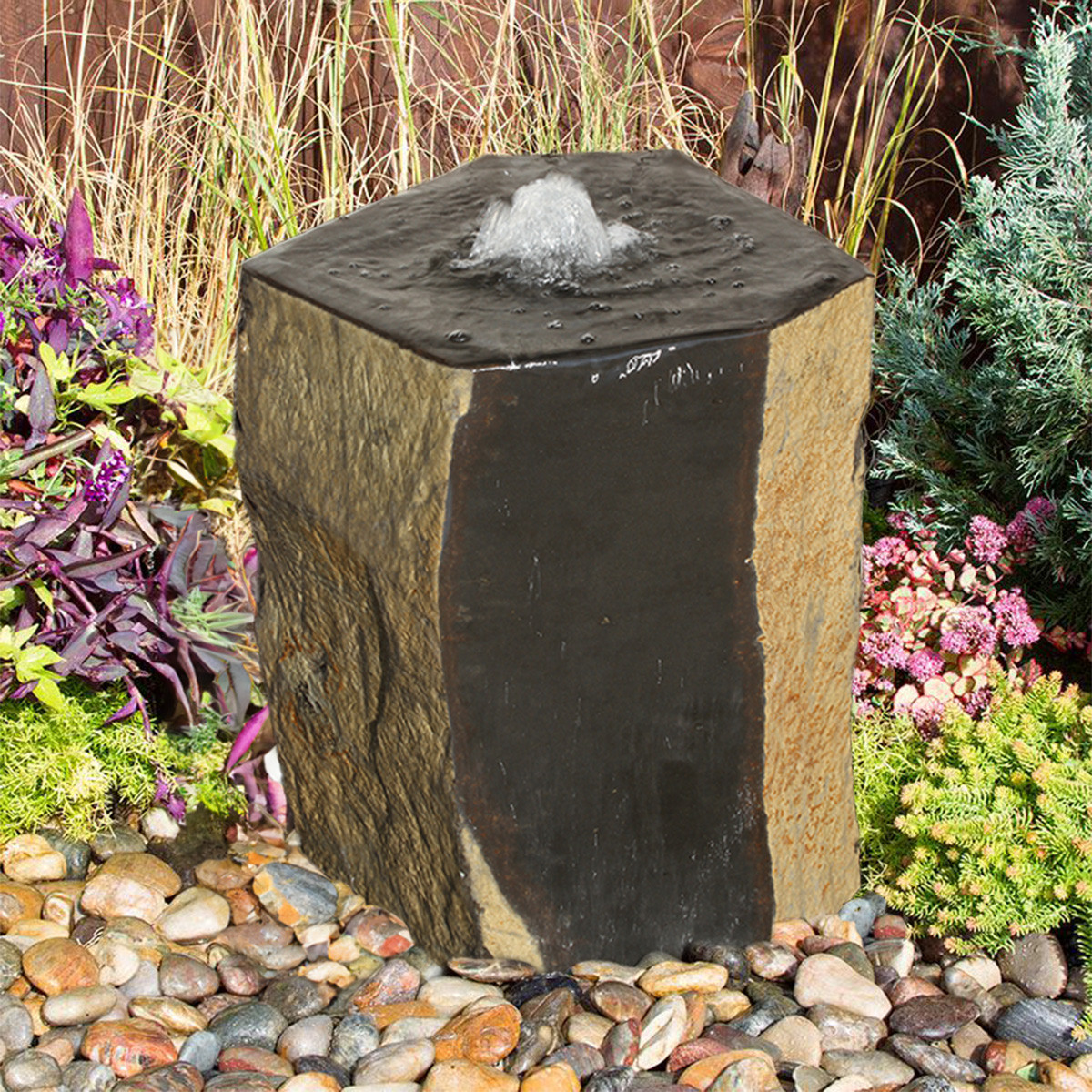 Large Shizukazen Fountain | Blue Thumb Basalt Water Feature