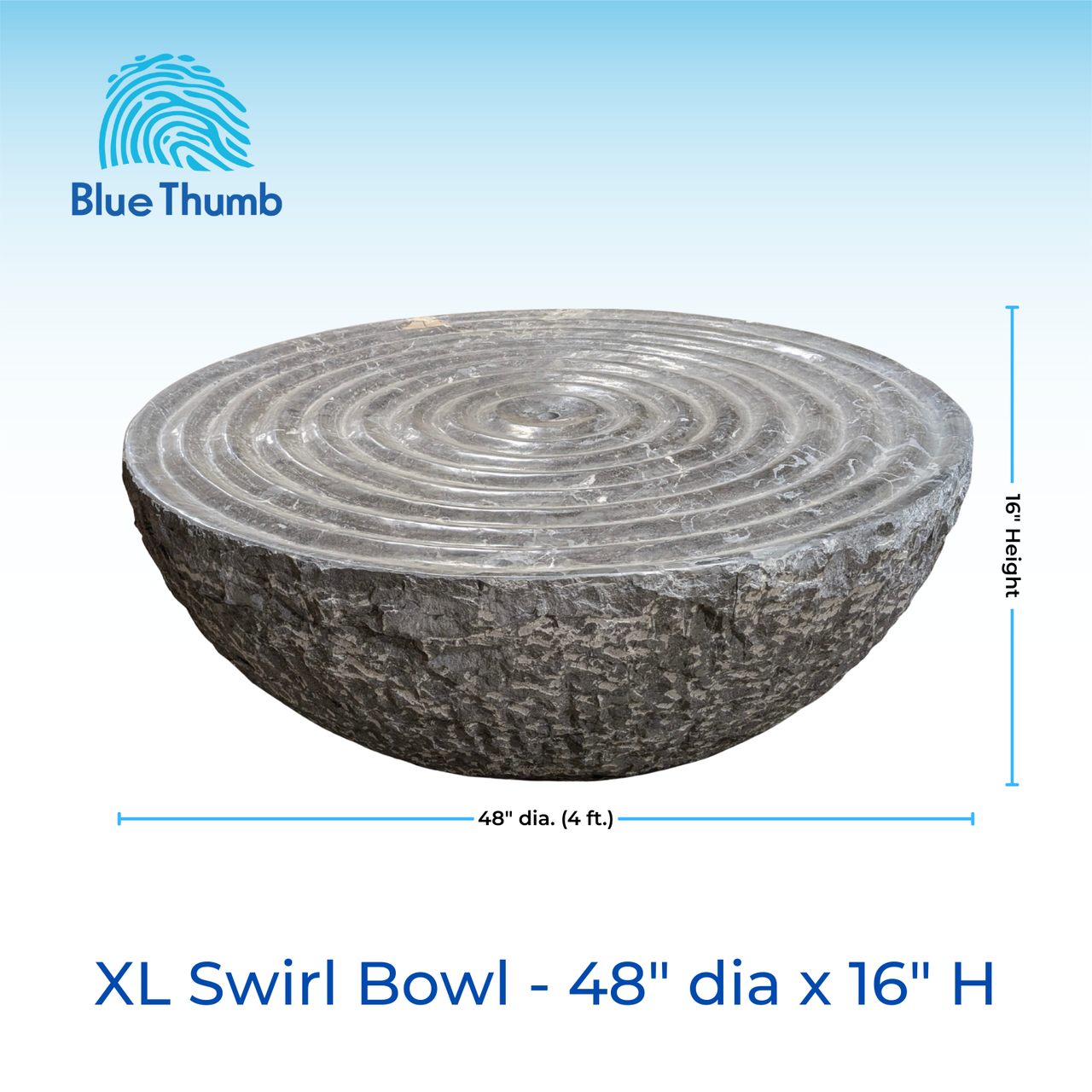 XL Limestone Bowl with Swirl - Single Fountain | Blue Thumb