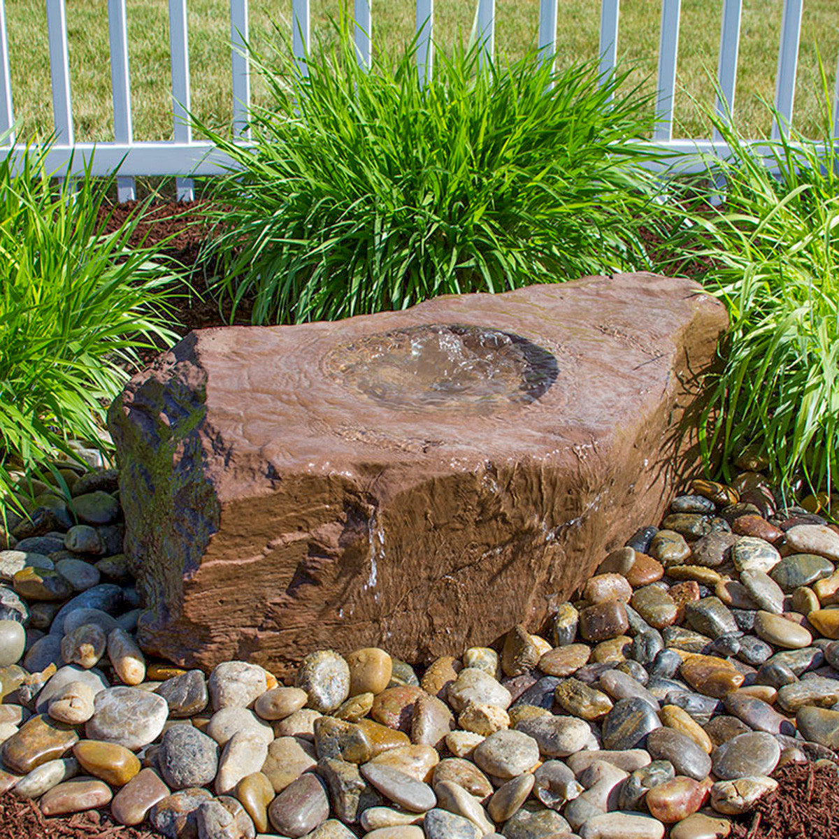 Medium Bird Bath GFRC Boulder Fountain Kit - Thumbnail 2