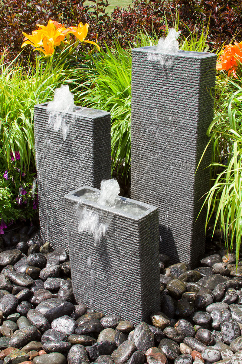Millstone & Granite Rectangle Chiseled Towers Fountain Kit