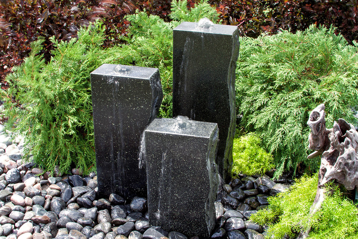 Rough Granite 3-Column Fountain Kit - Thumbnail 2