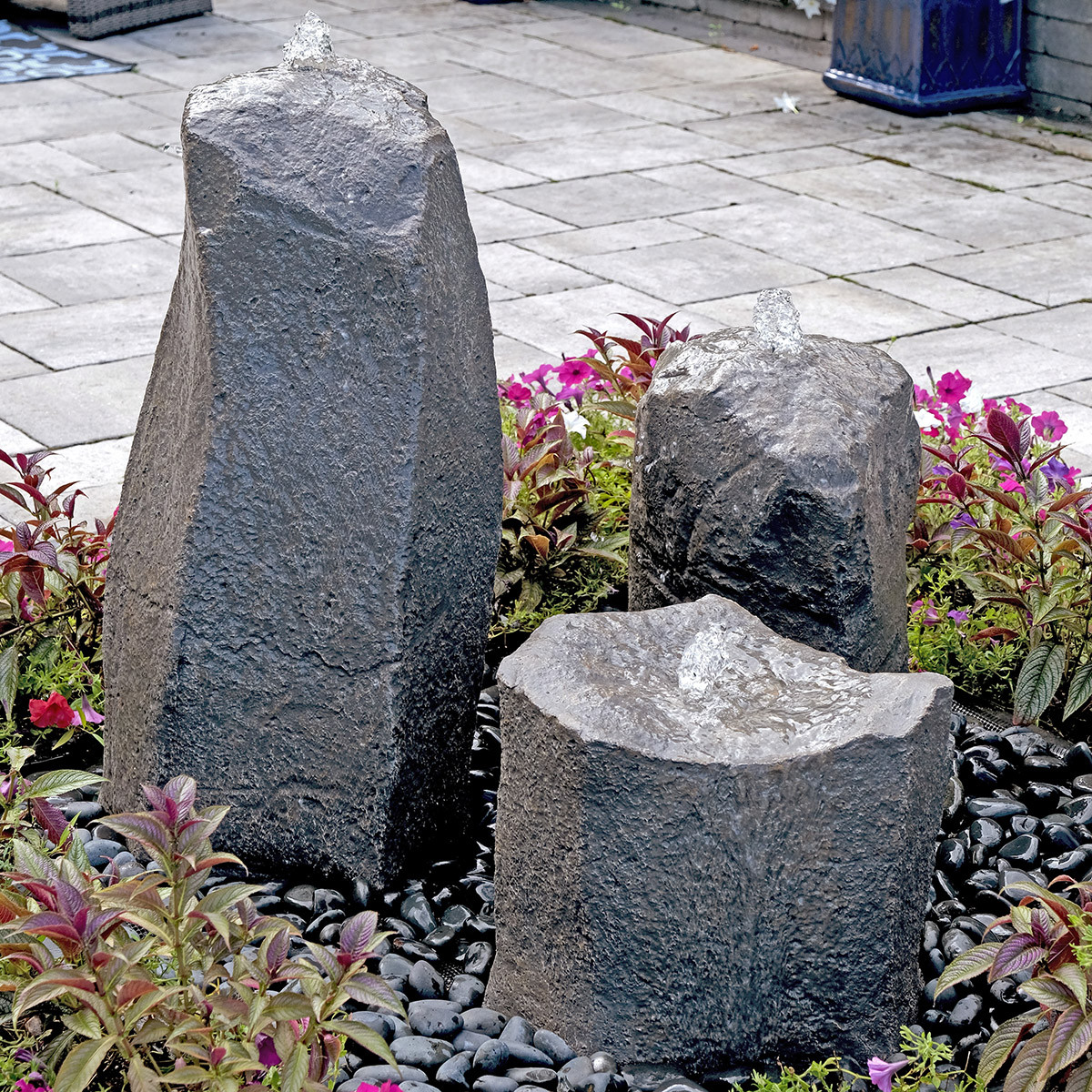 GFRC Fountains | Twisting Cascade Triple Fountain Kit | Blue Thumb