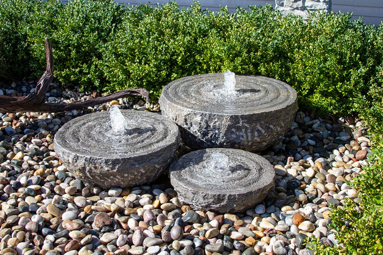 Triple Natural Bowl with Swirl Fountains | Blue Thumb