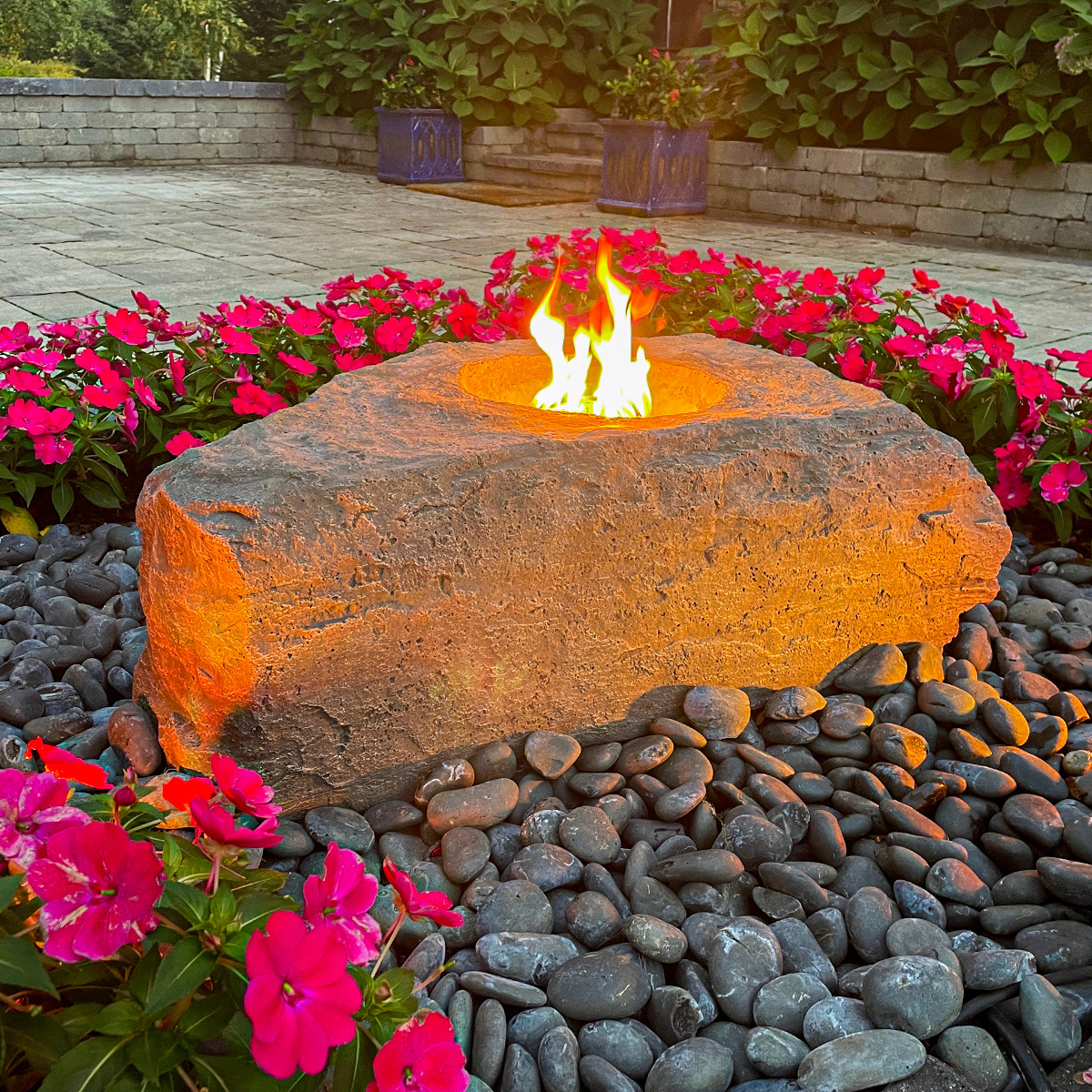 Blue Thumb Fire Boulder with Propane Burner Kit - Thumbnail 3