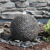 16" Gray Pebbled Sphere Fountain 16" Gray Pebbled Sphere Fountain