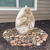 30" Red Onyx almond fountain installed by a customer