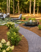 Brass Patina Reflection Bowl Fountain Kits - Bell Landscaping Install photo
