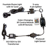 IllumiGlow® Fountain Plume Lighting Kit labeled diagram