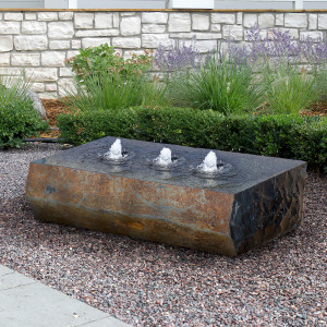 Triple Drilled Yasuyuki Fountain | Water Features and Kits | Blue
