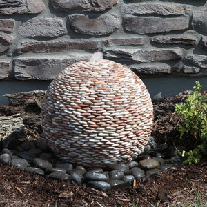 19" Tan Pebbled Sphere Fountain 19" Tan Pebbled Sphere Fountain