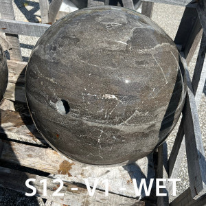 20" Blue Limestone Sphere Fountain - wet 20" Blue Limestone Sphere Fountain - wet