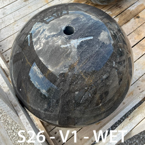 20" Blue Limestone Sphere Fountain - wet version 1