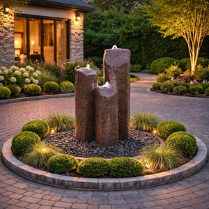 Triple Grand  "Basalt" GFRC Column Fountain Kit