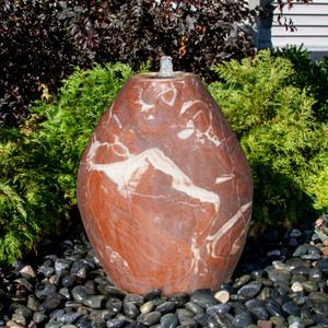 Red Marble Almond Fountain installed
