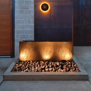 Acrylic Heiho basalt wall Triple Plume Fountain