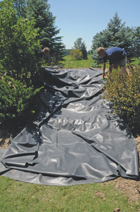 EPDM Rubber Pond Liner in a Pond-less Waterfall