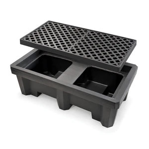 Artesian AquaBox fountain basin with removable lattice grate lifted to show the open reservoir interior.