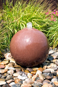 Fountains 16" Red Sandstone Sphere Fountain Fountains 16" Red Sandstone Sphere Fountain