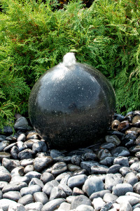20" Black Granite Sphere Fountain 20" Black Granite Sphere Fountain