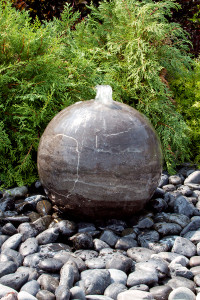Fountains 20" Blue Limestone Sphere Fountain Fountains 20" Blue Limestone Sphere Fountain