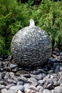 Fountains 24" Speckled Granite Sphere Fountain Fountains 24" Speckled Granite Sphere Fountain