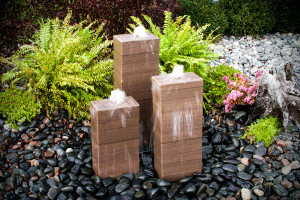 Mocha Limestone Fountain - 4 Sides Smooth Mocha Limestone Fountain - 4 Sides Smooth
