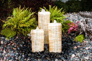 Yellow Onyx Fountain - 4 Sides Smooth