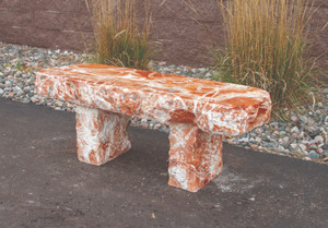 Red Onyx Stone Bench - 45" Red Onyx Stone Bench - 45"