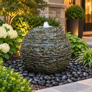 Faux Stacked Slate Sphere Fountain Kit - Aquascape --AI