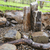 Triple Rustic Basalt Fountain install with wall