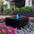 acrylic heiho in the evening with the plume lit up