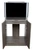 empty tank on a gray cabinet with doors open