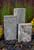 Pink Marble Granite Ripple Fountain Kit installed in a backyard landscape